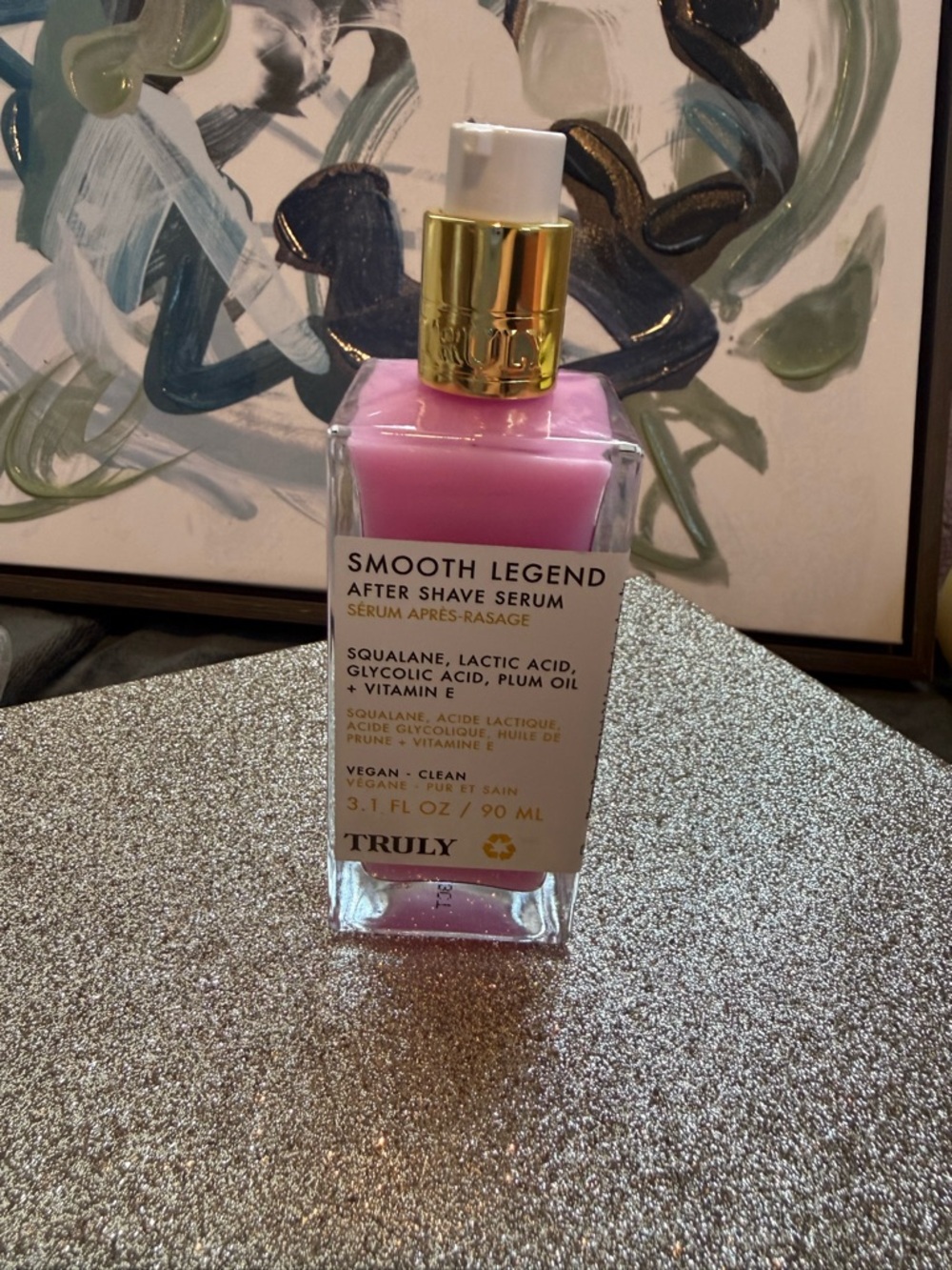 *NEW 3.1oz* TRULY Smooth Legend After Shave Serum - Pink with Gold Pump